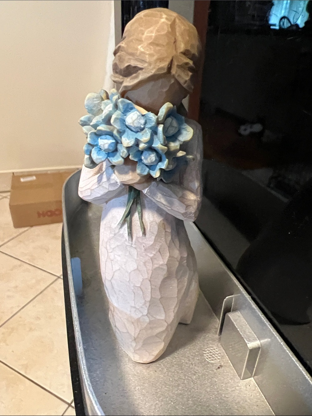 Willow Tree Figurine with Blue Bouquet